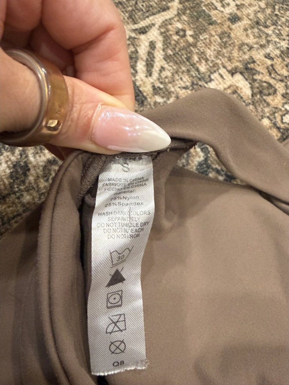 Taupe Crossover Strap Sports Bra and High Rise Legging Set Size S - Picture 8 of 8